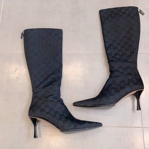 Authentic GUCCI Guccissima GG Logo Canvas Boots